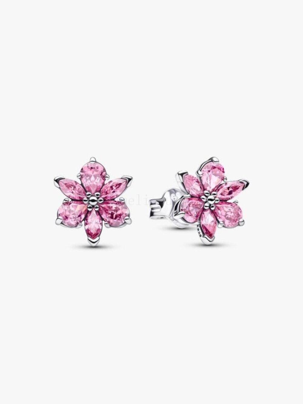Pandora Sparkling Pink Flower Stud Earrings